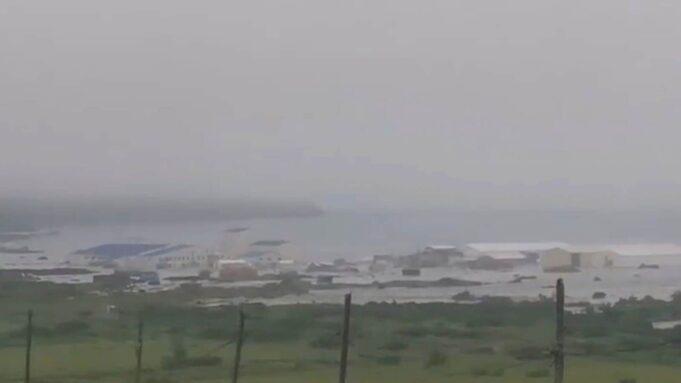 In this image taken from a video released by Geophysical Service of the Russian Academy of Sciences, shows the aftermath of tsunami hitting the coastal area of Severo-Kurilsk at Paramushir island of Kuril Islands, Russia, Wednesday, July 30, 2025. (Geophysical Service of the Russian Academy of Sciences via AP)