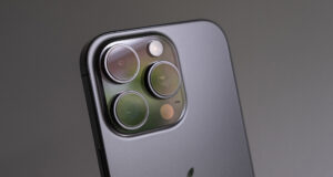 The iPhone 16 Pro on a grey background