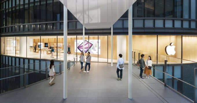 Apple memamerkan toko baru di Osaka, Jepang; Kunci aksesibilitas
