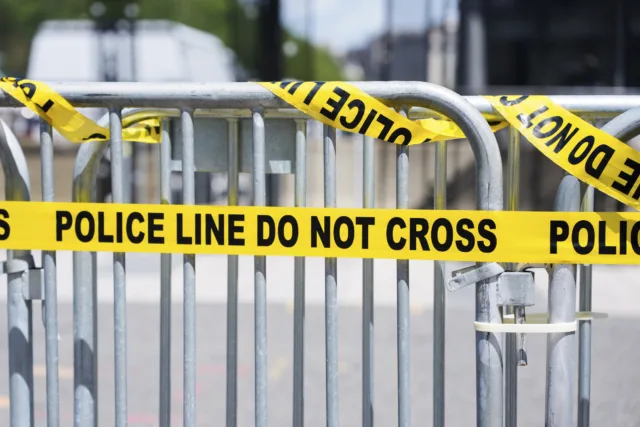 Police tape crime scene