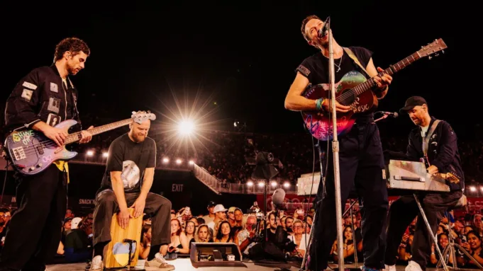 Chris Martin made a cheeky reference to last week's viral scandal at his Madison concert