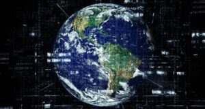 Planet Earth with networks superimposed over it.