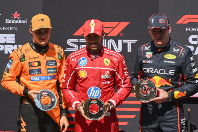 Lewis Hamilton, Max Verstappen, Oscar Piastri