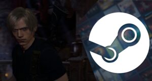 Leon S Kennedy alongside Steam logo