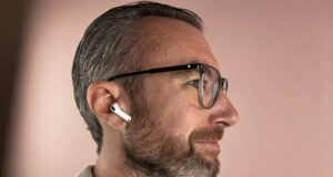 AirPods 4 worn in a man's ears