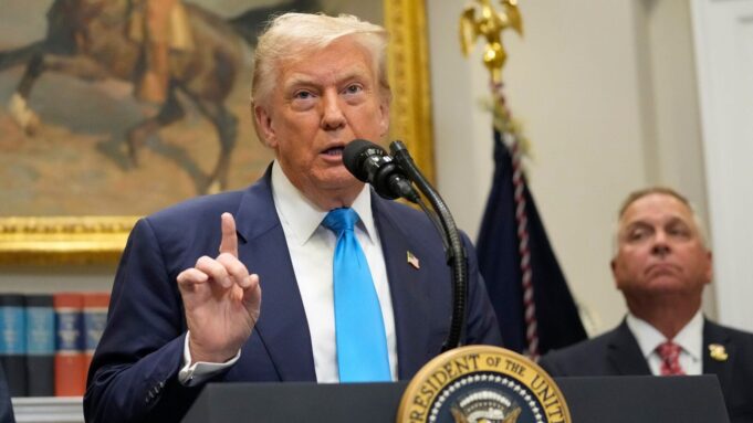 US President Donald Trump speaks at the White House, Wednesday, July 30, 2025, in Washington. His administration has sanctioned Iran's crude oil and petrochemical industries, and trading entities, including six Indian companies.    