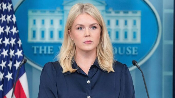 White House press secretary Karoline Leavitt speaks during a press briefing at the White House in Washington, Thursday, July 31, 2025. (AP Photo/Mark Schiefelbein)