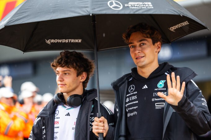 George Russell and Kimi Antonelli