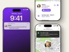 Tangkapan layar yang menunjukkan fitur check-in baru di Life360 