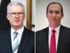 Menteri Imigrasi Tony Burke dan anggota parlemen Israel Simcha Rothman.