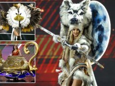 Kontes Miss Universe yang aneh menampilkan para calon yang berpakaian seperti serigala, elang, dan teko teh