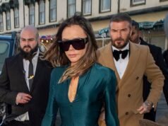 Victoria Beckham tampil memukau dalam gaun satin teal senilai ₤ 1 290 yang menakjubkan dari koleksinya sendiri sementara putrinya Harper, 14, mengikuti jejak allure ibunya dengan tas tangan Bottega seharga ₤ 3 k saat keluarga menghadiri pernikahan Adam Peaty dan Holly Ramsay