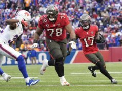 Bucs LT Tristan Wirfs (jari kaki) absen untuk pertandingan hari Minggu vs. Dolphins