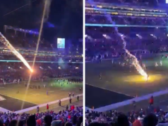 “Kembang Api Jatuh Ke Lapangan Di ‘Sunday Night Football,’ Hampir Menabrak Orang”.