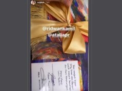 Indahnya Hadiah Spesial Ridwan Kamil Buat Aura Kasih, Sajadah dari Hasil Lukisan Sendiri