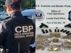 Mereka mencoba meninggalkan Amerika dengan pengiriman senjata, namun CBP menemukan apa yang mereka sembunyikan