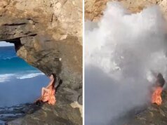 Monster Wave Memusnahkan Wanita yang Berpose di Tebing, dalam Video