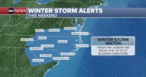 Potensi badai salju menuju Tenggara akhir pekan ini: Prakiraan terbaru