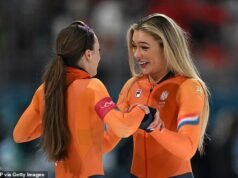 Jutta Leerdam gagal meraih medali emas di nomor 500 m saat Jake Paul yang gugup menyemangatinya di Olimpiade Musim Dingin