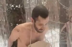 Komandan Rusia menelanjangi ‘orang idiot, pecandu alkohol, dan pengecut’ dan mengikat mereka di pohon di tengah salju sebagai bagian dari hukuman brutal karena meninggalkan pos mereka.