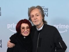 Paul McCartney didukung oleh sahabatnya Sharon Osbourne di pemutaran movie dokumenter barunya Guy on the Run yang bertabur bintang