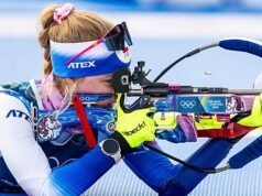 Davidová harus mengambil babak penalti dan menyelesaikan estafet kesebelas. Prancis memiliki emasnya