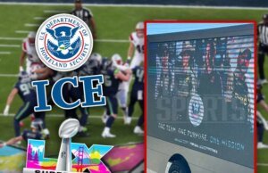 Iklan ICE Difoto di Sekitar Stadion Levi’s Menjelang Super Bowl